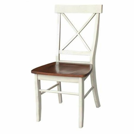 INTERNATIONAL CONCEPTS International Concepts X-Back Chair With Solid Wood Seat, - Almond C12-613P